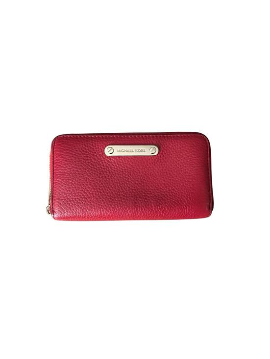 Michael Kors Handbags - Michael Kors Red Leather Zip Around Wallet